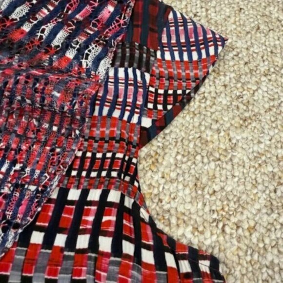 Saloni Vida Ruffled Silk Georgette Asymmetric Hem Floral Midi Dress Sz 10 - Picture 10 of 10